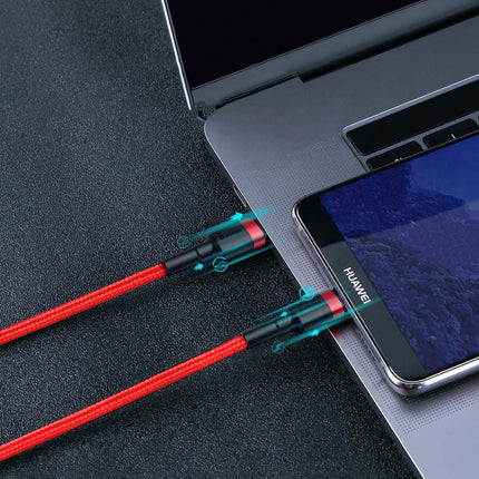 BASEUS Robust flexible cable USB-C PD 2.0 60W 20V 3A QC3.0 1M black-red – image 11