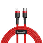 BASEUS Robust flexible cable USB-C PD 2.0 60W 20V 3A QC3.0 2M red