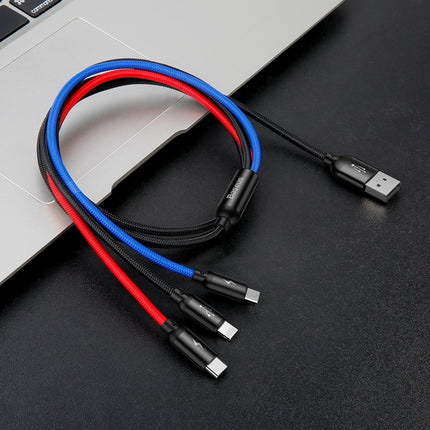 BASEUS Robust cable 3in1 USB microUSB Iphone Lightning USB-C 3.5A 1.2M black – image 8