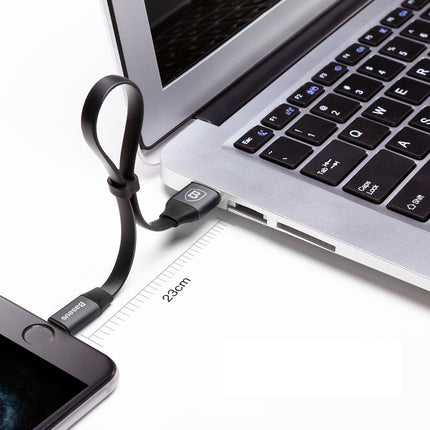 BASEUS Flat cable USB Iphone Lightning cable with holder 2A 23CM black – image 11