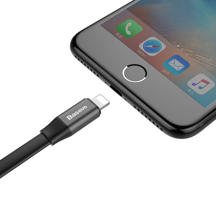 BASEUS Flat cable USB Iphone Lightning cable with holder 2A 23CM black – image 7
