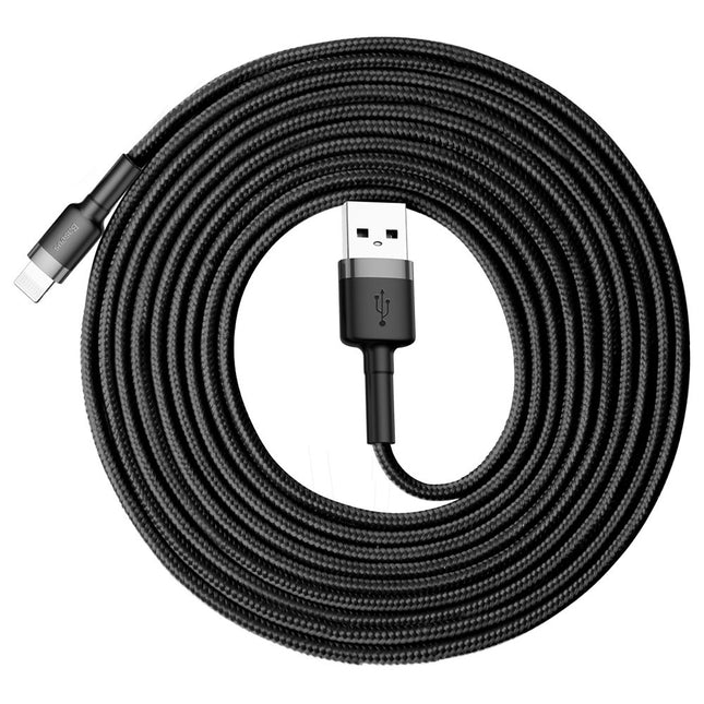 BASEUS Robust nylon cable USB Iphone Lightning QC3.0 2A 3M black and grey cable
