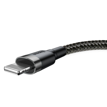 BASEUS Robust nylon cable USB Iphone Lightning QC3.0 2A 3M black and grey cable – image 3
