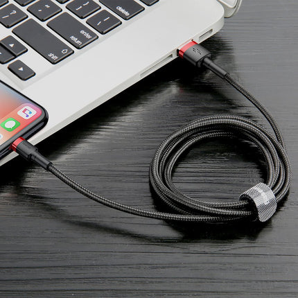 BASEUS Robust nylon cable USB Iphone Lightning QC3.0 2A 3M black and grey cable – image 16