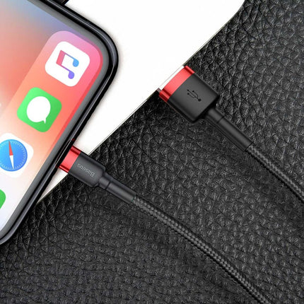 BASEUS Robust nylon cable USB Iphone Lightning QC3.0 2A 3M black and grey cable – image 17