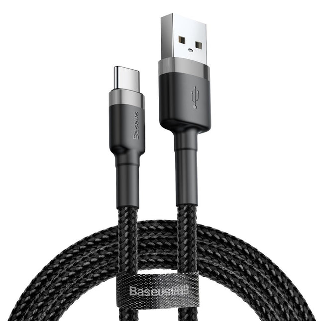 BASEUS Robust nylon cable USB-C 2A 3M black and grey cable