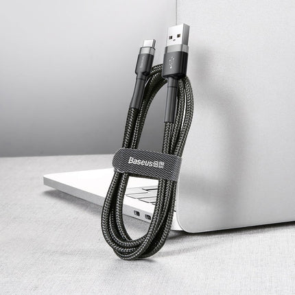 BASEUS Robust nylon cable USB-C 2A 3M black and grey cable – image 5