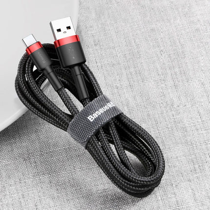 BASEUS Robust nylon cable USB-C 2A 3M black and grey cable – image 9