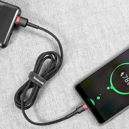 BASEUS Durable nylon cable USB-C QC3.0 2A 3M black and red – image 11