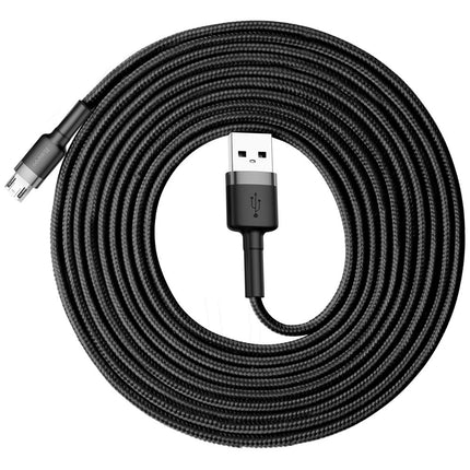 BASEUS Robust nylon cable USB microUSB 2A 3M black and grey cable