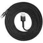 BASEUS Robust nylon cable USB microUSB 2A 3M black and grey cable
