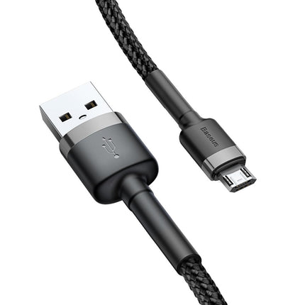 BASEUS Robust nylon cable USB microUSB 2A 3M black and grey cable – image 2