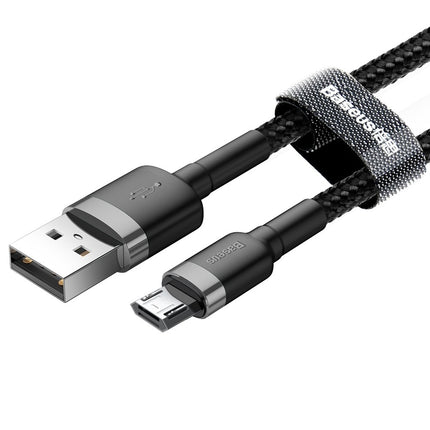BASEUS Robust nylon cable USB microUSB 2A 3M black and grey cable – image 3
