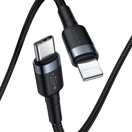 BASEUS Robust nylon cable USB-C PD Iphone Lightning 18W QC3.0 1m black-gray – image 2