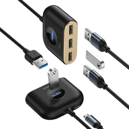 BASEUS Adapter HUB 4in1 USB Adapter USB3.0 TO USB3.0*1+USB2.0*3 1m Black – image 3