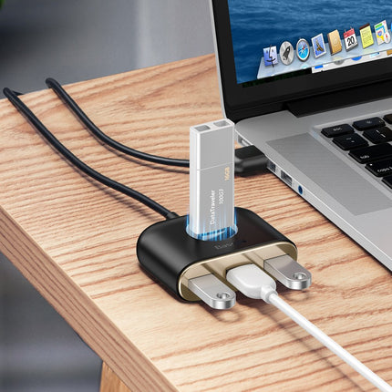 BASEUS Adapter HUB 4in1 USB Adapter USB3.0 TO USB3.0*1+USB2.0*3 1m Black – image 7