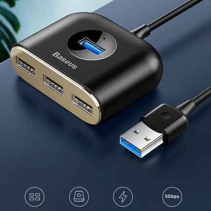 BASEUS Adapter HUB 4in1 USB Adapter USB3.0 TO USB3.0*1+USB2.0*3 1m Black – image 8