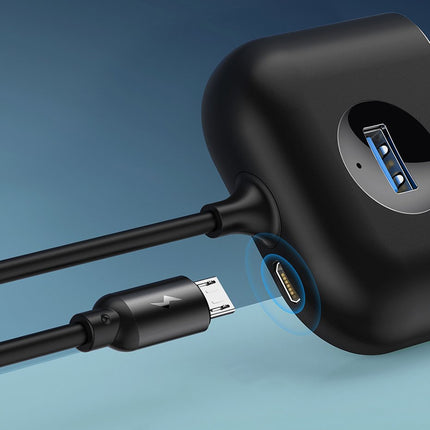 BASEUS Adapter HUB 4in1 USB Adapter USB3.0 TO USB3.0*1+USB2.0*3 1m Black – image 9