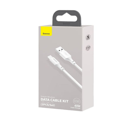 BASEUS 2x USB USB-C cable fast charging Power Delivery Quick Charge 40 W 5 A 1.5 m white – image 11
