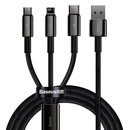 BASEUS Cable 3in1 USB-C cable Iphone Lightning microUSB 3.5 A 1.5 m black