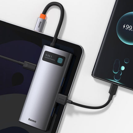 BASEUS Multifunctional 6in1 USB HUB USB-C PD HDMI 3x USB 3.2 RJ45 Gray – image 11