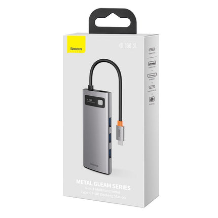 BASEUS Multifunctional 6in1 USB HUB USB-C PD HDMI 3x USB 3.2 RJ45 Gray – image 5