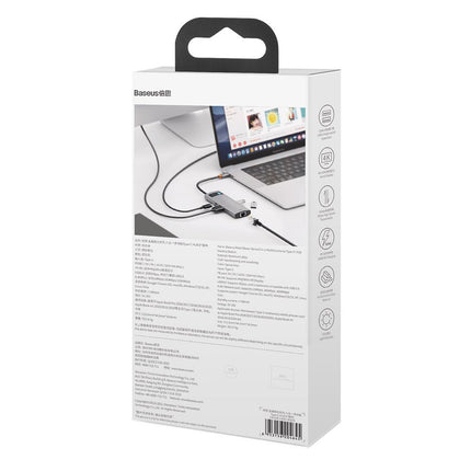 BASEUS Multifunctional 6in1 USB HUB USB-C PD HDMI 3x USB 3.2 RJ45 Gray – image 6