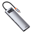 BASEUS Multifunctional HUB 8in1 USB USB-C PD 100W HDMI SD and microSD card reader 3x USB 3.2 RJ45 Gray