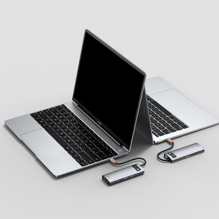 BASEUS Multifunctional HUB 8in1 USB USB-C PD 100W HDMI SD and microSD card reader 3x USB 3.2 RJ45 Gray – image 11