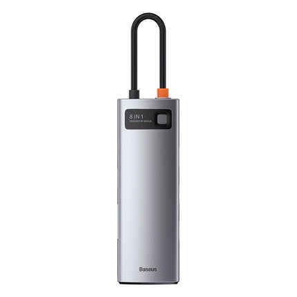 BASEUS Multifunctional HUB 8in1 USB USB-C PD 100W HDMI SD and microSD card reader 3x USB 3.2 RJ45 Gray – image 2