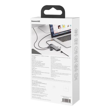 BASEUS Multifunctional HUB 8in1 USB USB-C PD 100W HDMI SD and microSD card reader 3x USB 3.2 RJ45 Gray – image 6