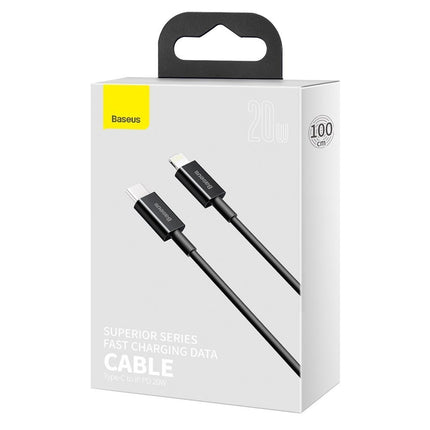 BASEUS Superior cable USB-C Iphone Lightning cable for fast charging 20W 1m black – image 5