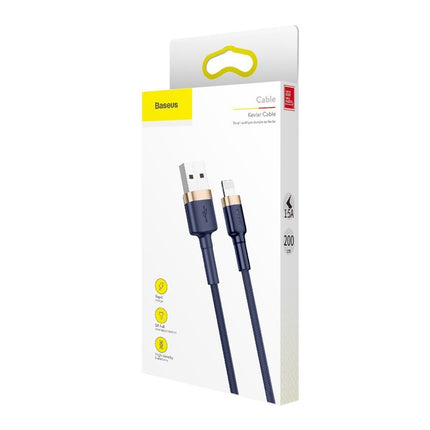 BASEUS Robust nylon cable USB Iphone Lightning QC3.0 1.5A 2M blue – image 6