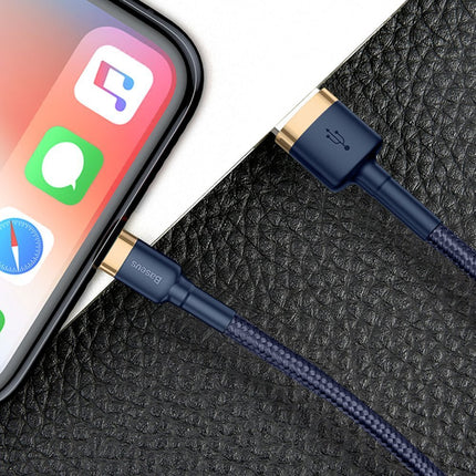 BASEUS Robust nylon cable USB Iphone Lightning QC3.0 1.5A 2M blue – image 9
