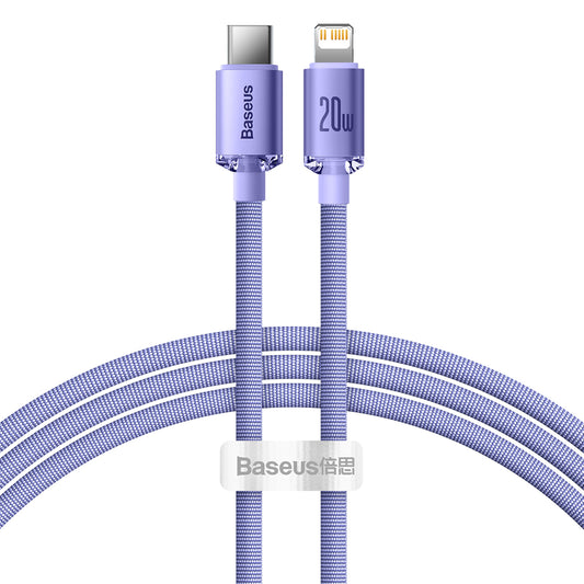 BASEUS Cable for fast charging and transfer of data USB-C Iphone Lightning 20W 1.2m purple