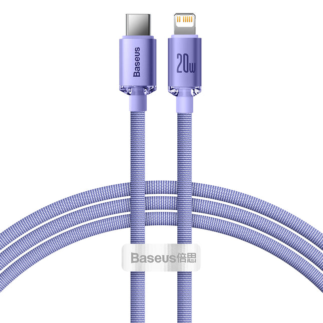 BASEUS Cable for fast charging and transfer of data USB-C Iphone Lightning 20W 1.2m purple