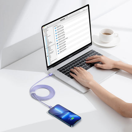 BASEUS Wire cable for fast charging and transfer of data USB-C Iphone Lightning 20W 2m purple – image 9