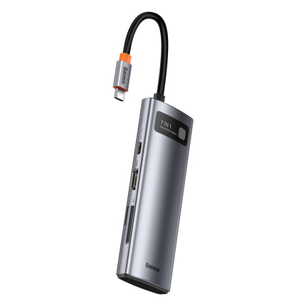 BASEUS Multifunctional HUB USB 7w1 Type C HDMI card reader TF PD grey – image 2