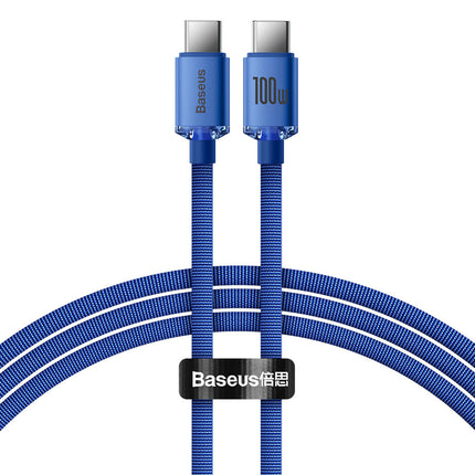BASEUS USB-C 100W 1.2m blue cable for fast charging and transfer data