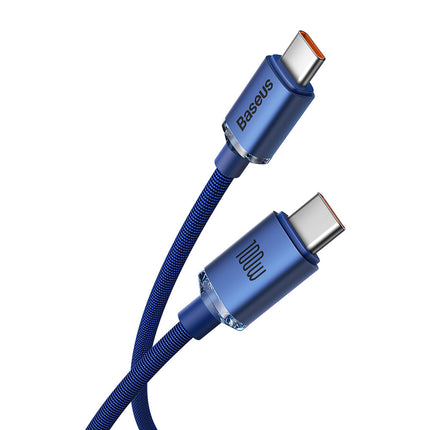 BASEUS USB-C 100W 1.2m blue cable for fast charging and transfer data – image 2