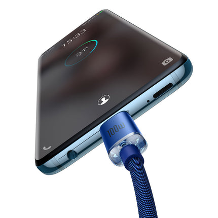 BASEUS USB-C 100W 1.2m blue cable for fast charging and transfer data – image 3