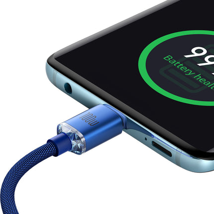 BASEUS Wire cable for fast charging and transfer of USB-C data USB-C 100W 2m blue – image 4