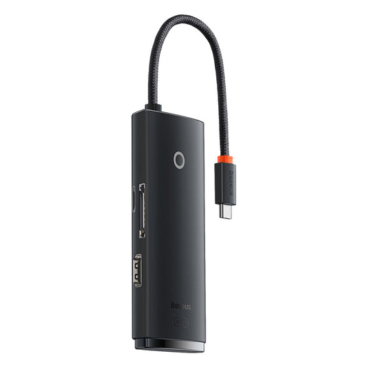 BASEUS Lite Series multifunction HUB USB-C 2 x USB 3.0 USB-C HDMI 1.4 SD-TF black