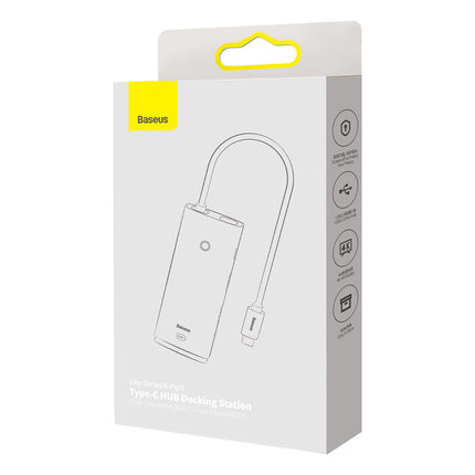 BASEUS Lite Series multifunction HUB USB-C 2 x USB 3.0 USB-C HDMI 1.4 SD-TF black – image 5
