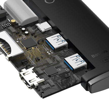 BASEUS Lite Series multifunction HUB USB-C 2 x USB 3.0 USB-C HDMI 1.4 SD-TF black – image 8