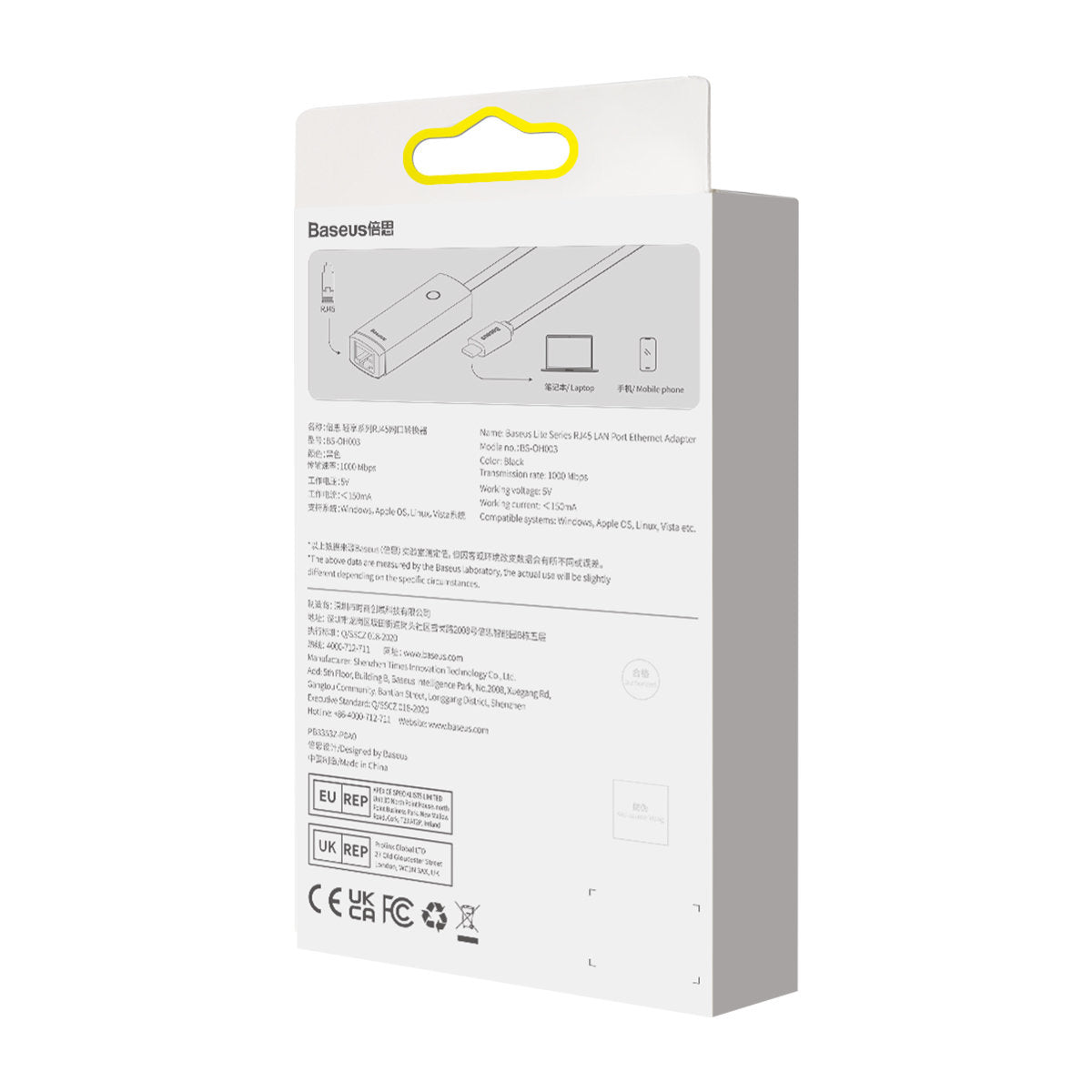 BASEUS External USB-C RJ-45 network card 1Gbps 1000Mbps black – image 6