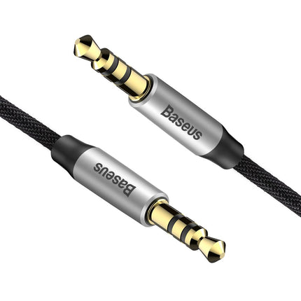 BASEUS Yiven M30 stereo audio cable audio 3.5 mm male mini jack 1m silver and black – image 2