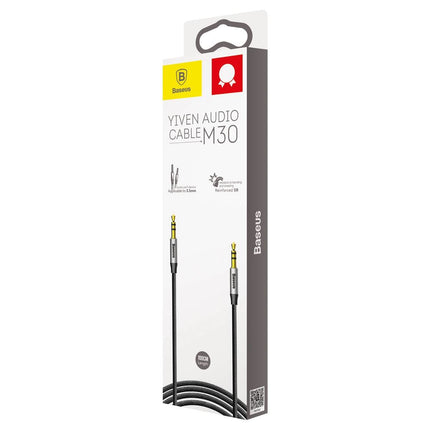 BASEUS Yiven M30 stereo audio cable audio 3.5 mm male mini jack 1m silver and black – image 5