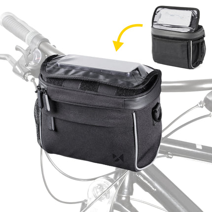 WOZINSKY Bike bag for steering wheel with black shoulder strap