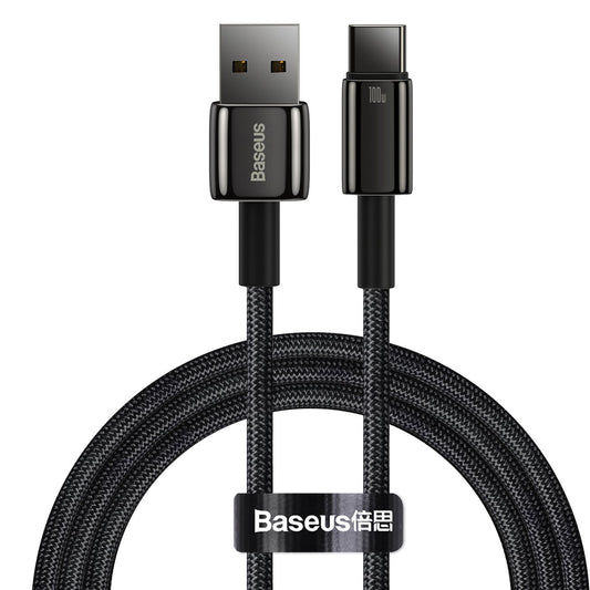 BASEUS Tungsten Gold cable USB-USB-C 480Mb-s 100W 1m black